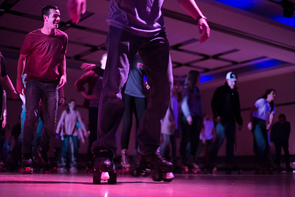 BYU-Idaho Activities. Students having fun doing rollerskating. Winter Semester. Jan 2018