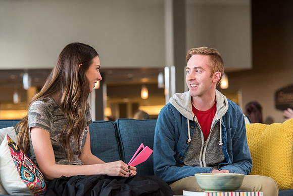 Katie Turner and Landon Cobb participate in the Conversation Couch for Ready video.
