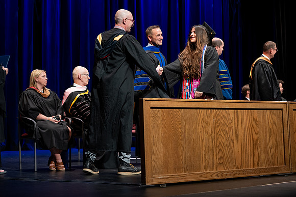 Graduates during convocation for the College of Performing and Visual Arts.