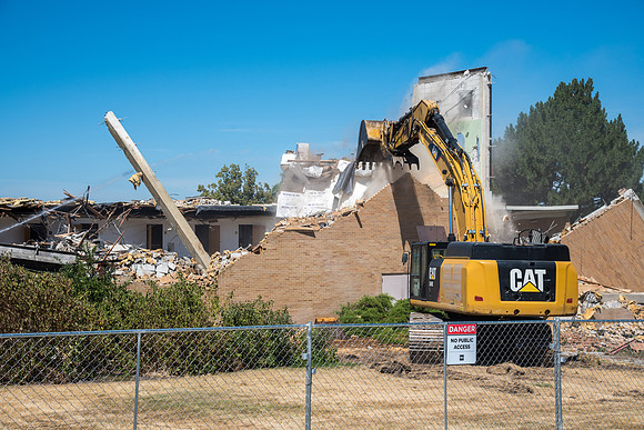Big D Construction doing some major Destruction to the Kirkham Building.