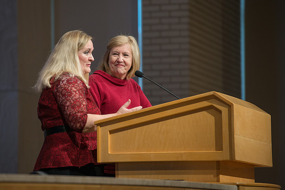 BYU-Idaho All Employee Conference theme: "Reaching the One: Loving, Serving, and Teaching one Another".Robin Bergstrom and Maija-lisa Adams: "Start With Heart"