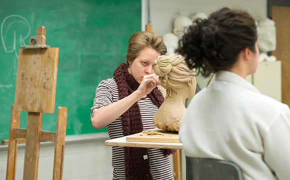 Art480R Sculpture III taught by Kody Keller. Advanced Art students working on a sculpture bust. Feb 2018