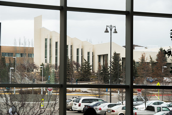 BYU-Idaho Campus during a regular class day. Taylor Building. Feb 2018