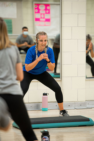 BYUI students participate in on campus fitness classes in the evening.