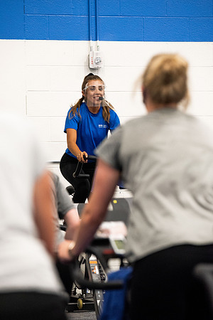 BYUI students participate in on campus fitness classes in the evening.
