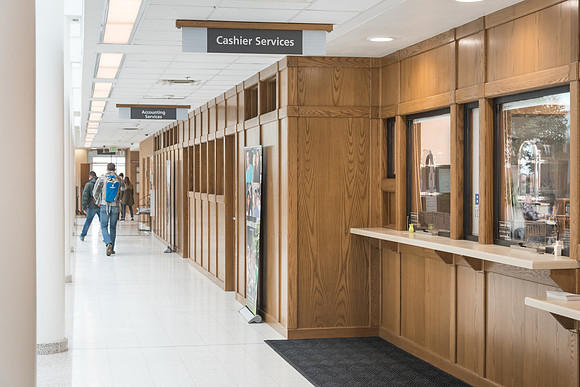 The view of the east side of the first floor in the Kimball Building, after the recent remodel.