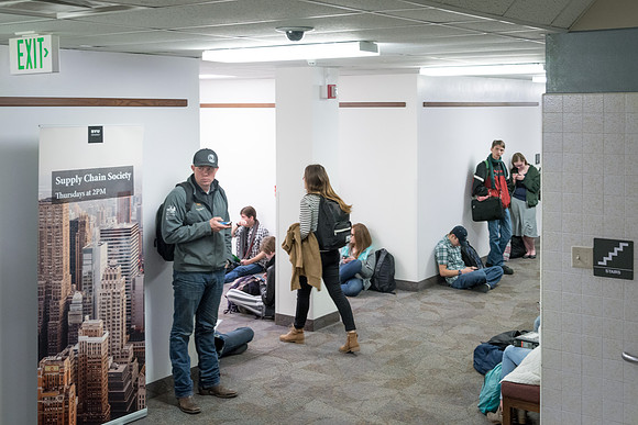 Where there was once a lecture hall, there is now a new hallway and two new classrooms in the Smith Building.