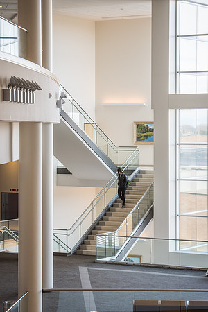 The staircase on the north side of the I-Center.