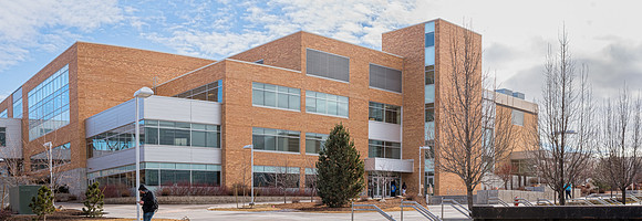 A panorama view of the Manwaring Center from the North East corner of the I-Center.