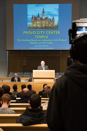 BYU-Idaho University Forum "From Tabernacle to Temple" guest speaker former BYU Professor of Construction Management, Jay Newitt. Feb 2018