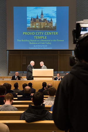 BYU-Idaho University Forum "From Tabernacle to Temple" guest speaker former BYU Professor of Construction Management, Jay Newitt. Feb 2018