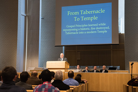 BYU-Idaho University Forum "From Tabernacle to Temple" guest speaker former BYU Professor of Construction Management, Jay Newitt. Feb 2018