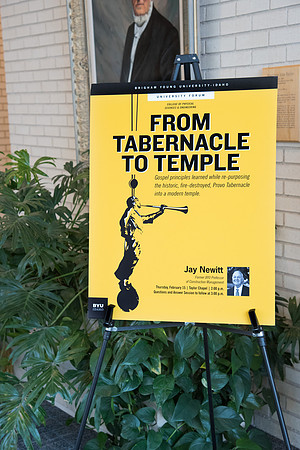 BYU-Idaho University Forum "From Tabernacle to Temple" guest speaker former BYU Professor of Construction Management, Jay Newitt. Feb 2018