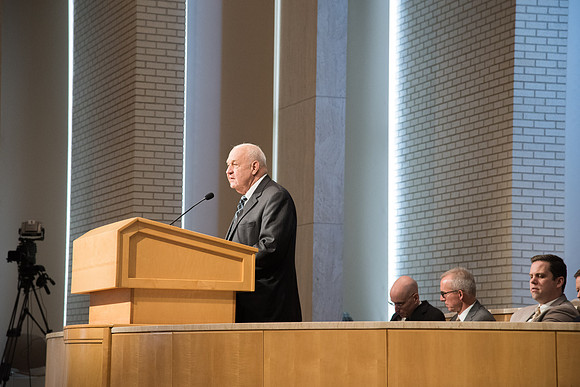 BYU-Idaho University Forum "From Tabernacle to Temple" guest speaker former BYU Professor of Construction Management, Jay Newitt. Feb 2018