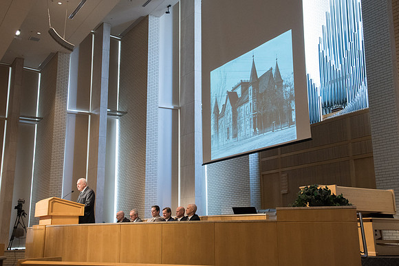 BYU-Idaho University Forum "From Tabernacle to Temple" guest speaker former BYU Professor of Construction Management, Jay Newitt. Feb 2018