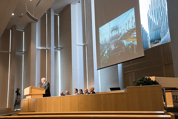 BYU-Idaho University Forum "From Tabernacle to Temple" guest speaker former BYU Professor of Construction Management, Jay Newitt. Feb 2018