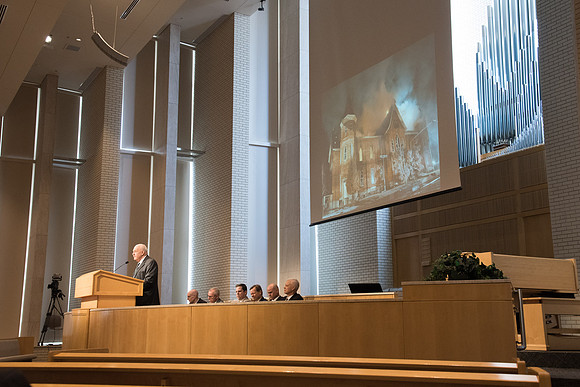 BYU-Idaho University Forum "From Tabernacle to Temple" guest speaker former BYU Professor of Construction Management, Jay Newitt. Feb 2018