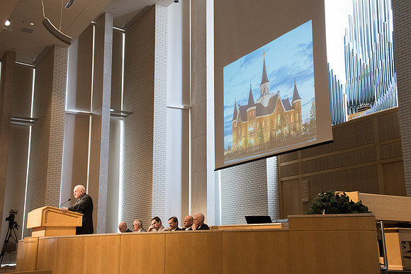 BYU-Idaho University Forum "From Tabernacle to Temple" guest speaker former BYU Professor of Construction Management, Jay Newitt. Feb 2018