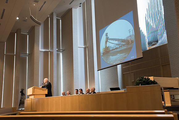 BYU-Idaho University Forum "From Tabernacle to Temple" guest speaker former BYU Professor of Construction Management, Jay Newitt. Feb 2018