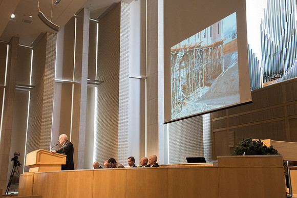 BYU-Idaho University Forum "From Tabernacle to Temple" guest speaker former BYU Professor of Construction Management, Jay Newitt. Feb 2018