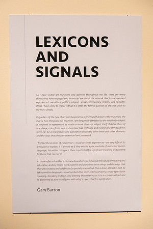 Lexicons and Signals Exhibit at Sport Gallery by Gary Barton.