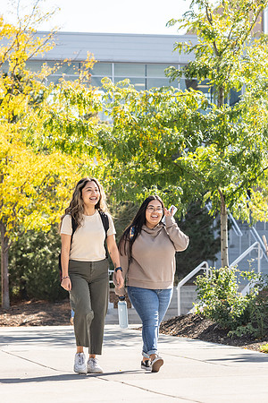 Students on their way to devotional.