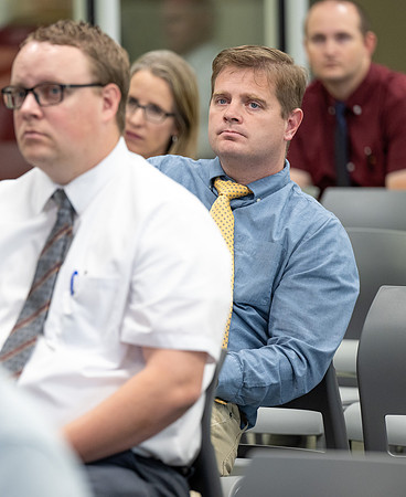 Faculty gather together for a Conference before the start of the Fall semester.