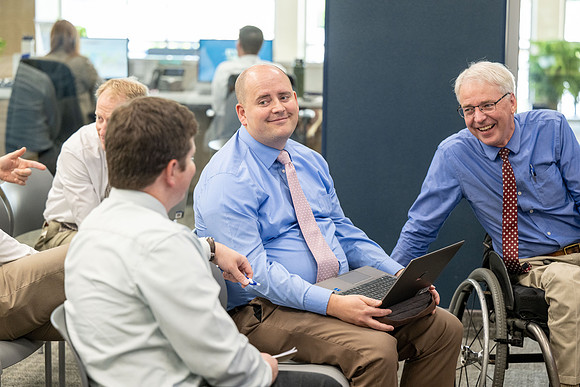 Faculty gather together for a Conference before the start of the Fall semester.