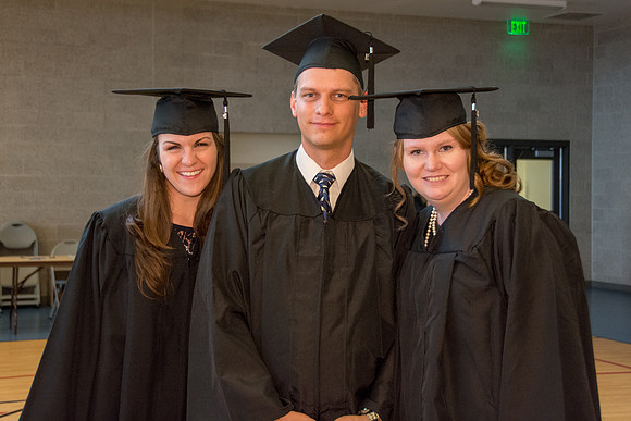 Students await commencement ceremony held in the BYU-Idaho Center.