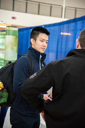 BYU-Idaho students attend the career fair. Students can find potential jobs and internships for their prospective majors at the fair.