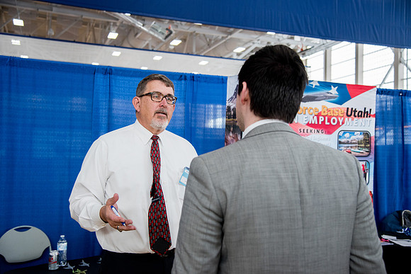 BYU-Idaho students attend the career fair. Students can find potential jobs and internships for their prospective majors at the fair.