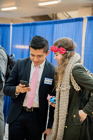 BYU-Idaho students attend the career fair. Students can find potential jobs and internships for their prospective majors at the fair.