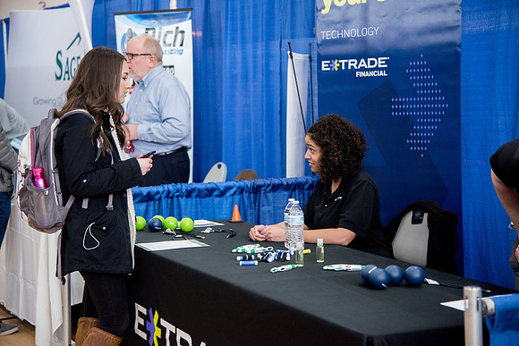 BYU-Idaho students attend the career fair. Students can find potential jobs and internships for their prospective majors at the fair.