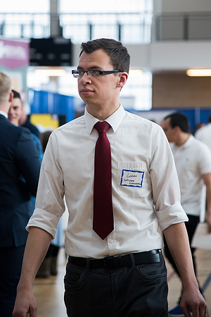 BYU-Idaho students attend the career fair. Students can find potential jobs and internships for their prospective majors at the fair.