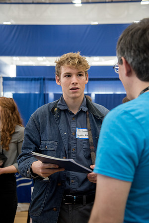 BYU-Idaho students attend the career fair. Students can find potential jobs and internships for their prospective majors at the fair.