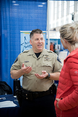 BYU-Idaho students attend the career fair. Students can find potential jobs and internships for their prospective majors at the fair.