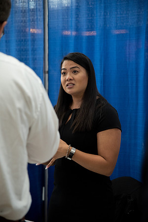 BYU-Idaho students attend the career fair. Students can find potential jobs and internships for their prospective majors at the fair.