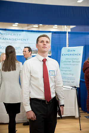 BYU-Idaho students attend the career fair. Students can find potential jobs and internships for their prospective majors at the fair.