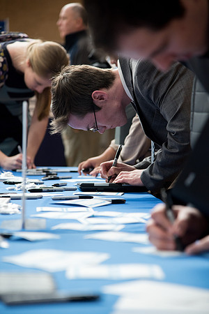 BYU-Idaho students attend the career fair. Students can find potential jobs and internships for their prospective majors at the fair.