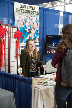 BYU-Idaho students attend the career fair. Students can find potential jobs and internships for their prospective majors at the fair.