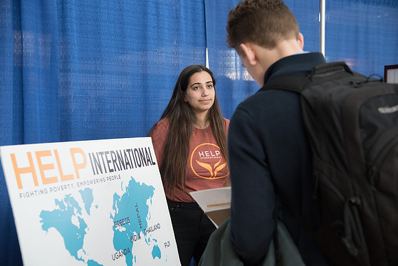 BYU-Idaho students attend the career fair. Students can find potential jobs and internships for their prospective majors at the fair.