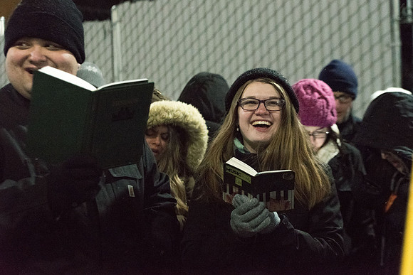 Student end their Sabbath day by singing the hymns together either in Spanish or in English under the Stadium.