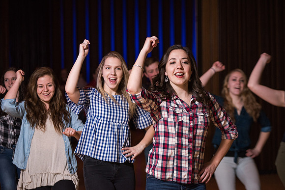 Students gather each week Manwaring Center Ballroom to country dance.
