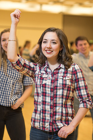 Students gather each week Manwaring Center Ballroom to country dance.