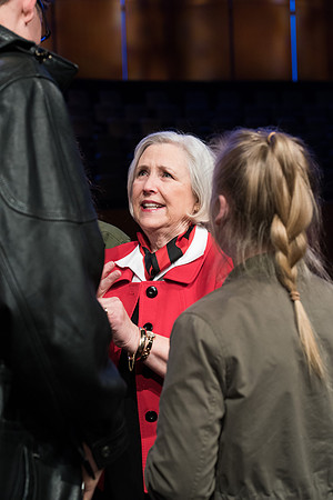 BYU-Idaho Devotional. Guest Speaker Neill F. Marriott interacting with students after the devotional. Feb 2018