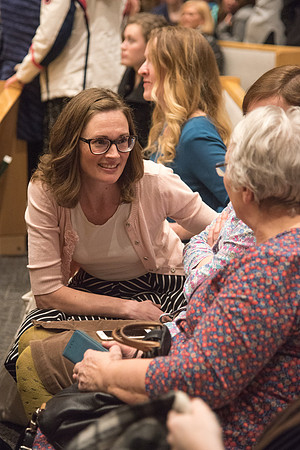 Sister Neill F. Marriott, Second Counselor in the Young Women General Presidency, speaks at the Women's Meeting for BYU-Idaho women employees and employees spouses.