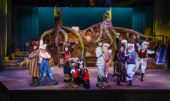 The theatre department's dress rehearsal of the Wind in the Willows in the Snow Drama Theatre.