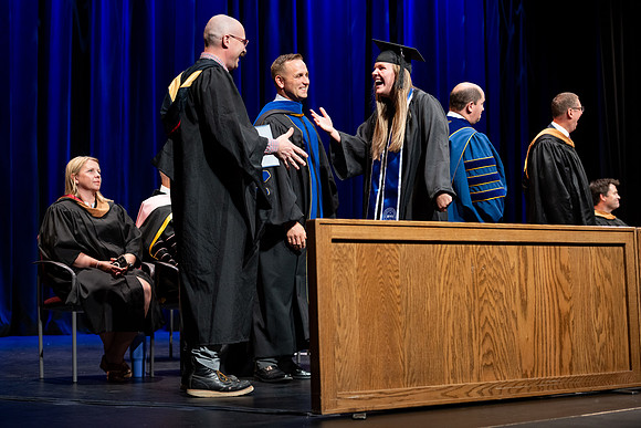 Graduates during convocation for the College of Performing and Visual Arts.