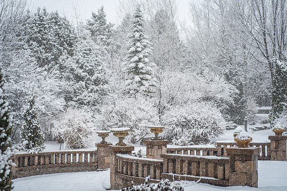 Campus is covered in a blanket of snow. 2018