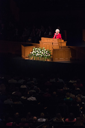 Sister Neill F. Marriott, Second Counselor in the Young Women General Presidency, speaks at BYU-Idaho.